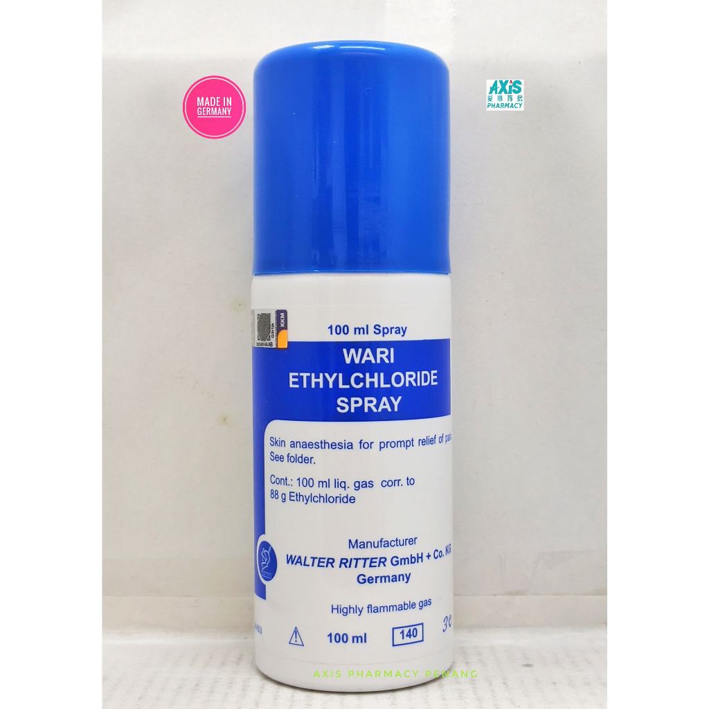 WARI ETHYLCHLORIDE SPRAY 100ML FOR PAIN, NUMBNESS EXP: 05/2026 MADE IN ...