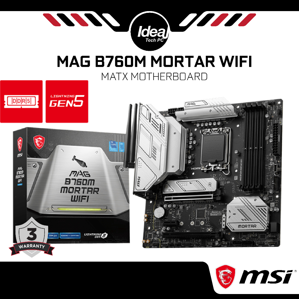 MSI MAG B760M Mortar WIFI | DDR5 | Intel Socket LGA1700 | Support 12th ...