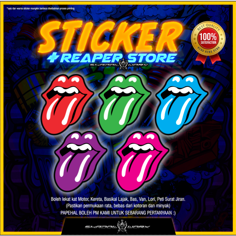 STICKER ROLLING STONE PANTUL CAHAYA / NEW COLOUR | Shopee Malaysia