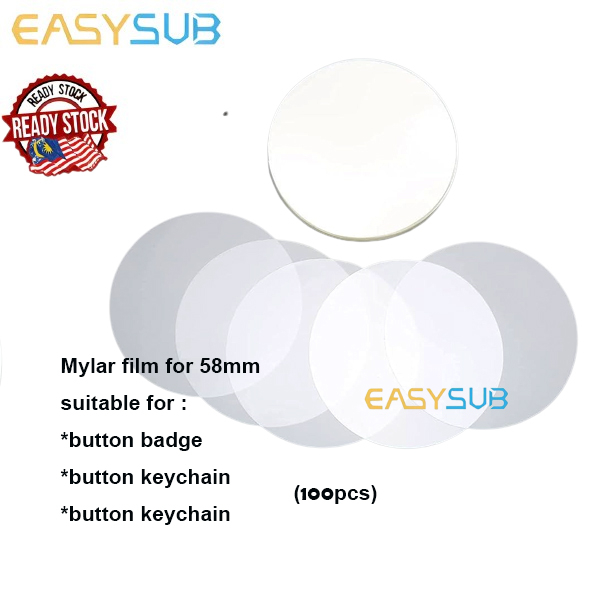 BUTTON BADGE MYLAR FILM 58MM (100pcs/pkt) | Shopee Malaysia