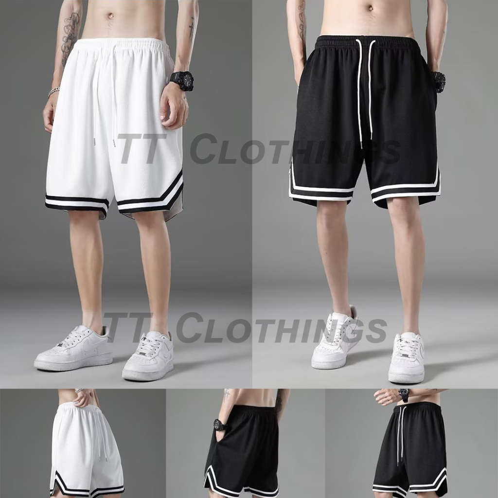 Basketball Shorts Pants Black White Sports Bottoms Pants Unisex Men ...