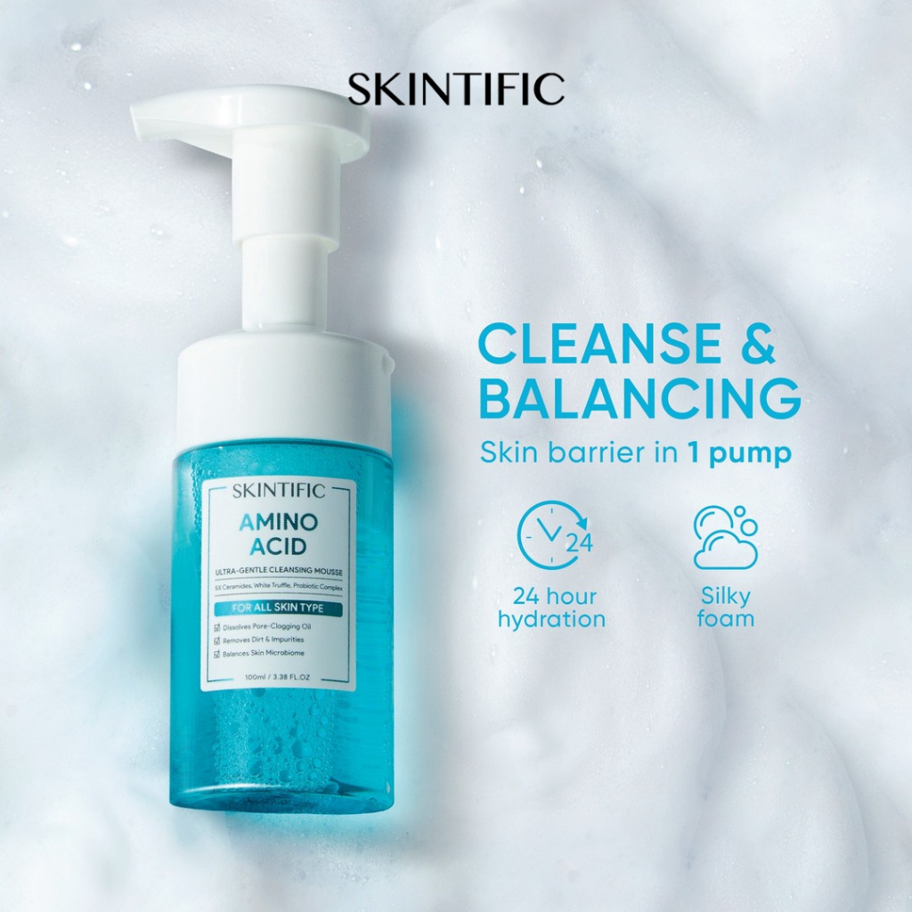 [Ready Stock] SKINTIFIC Amino Acid Gentle Cleansing Mousse Facial Cleanser Face Wash Foam