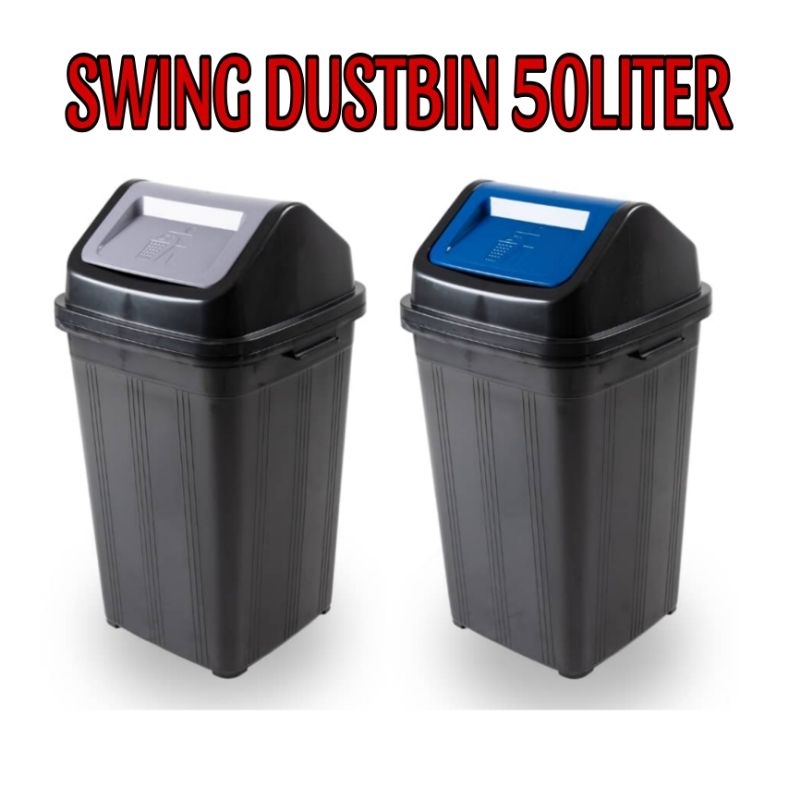 SWING DUSTBIN 50LITER / TONG SAMPAH / RECYCLE DUSTBIN / FLIP TOP BIN ...