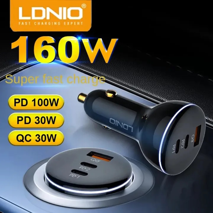 LDNIO C102 PD3.0 100W PD100W 160W QC 4+ Fast Charging 3 Tri USB TypeC
