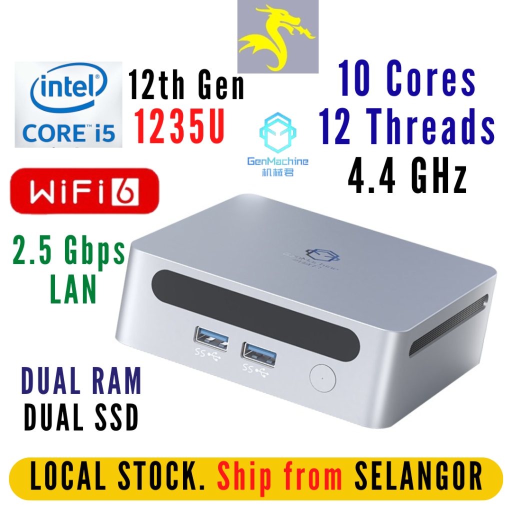Intel i5 1235U Mini PC 64GB RAM 2TB NVME SSD Gaming PC Computer Desktop Laptop WiFi USB HDMI 4K