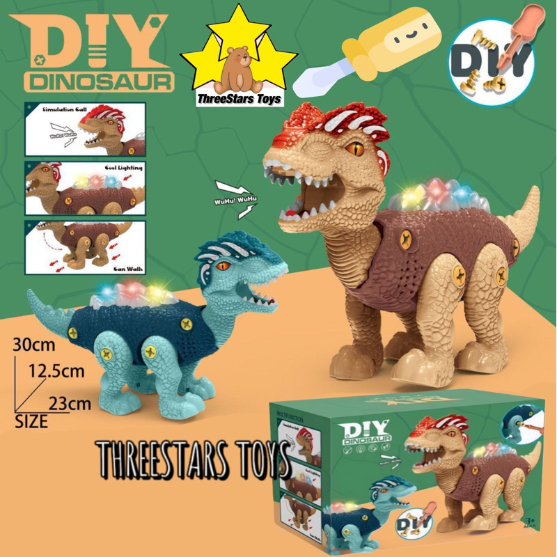 DIY Dinosaur Toys TREX Dinasour Toys DIY Assembly With Sound And Lighting DIY Buiding Blocks