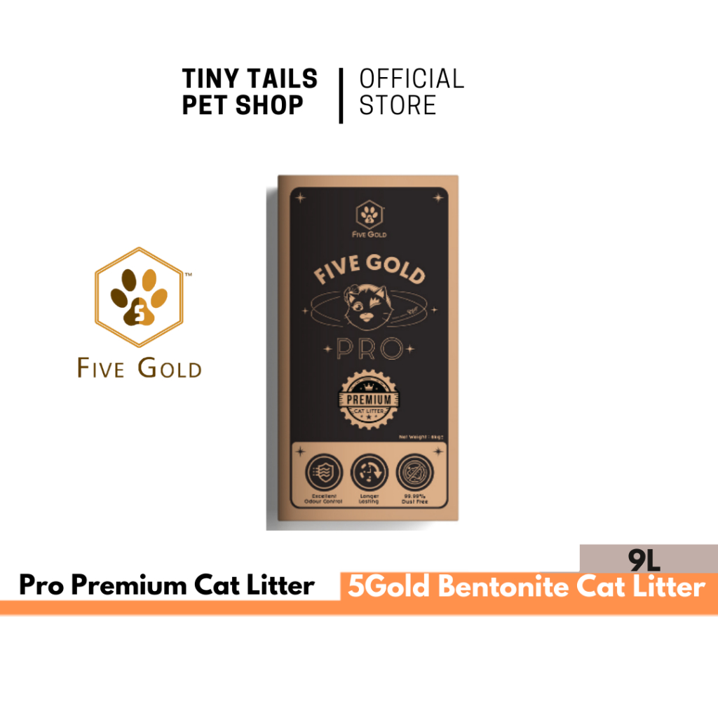 5Gold Cat Litter Pro Premium Cat Litter 9L/6kg (NEW!) DM for Free Delivery Same Day Delivery