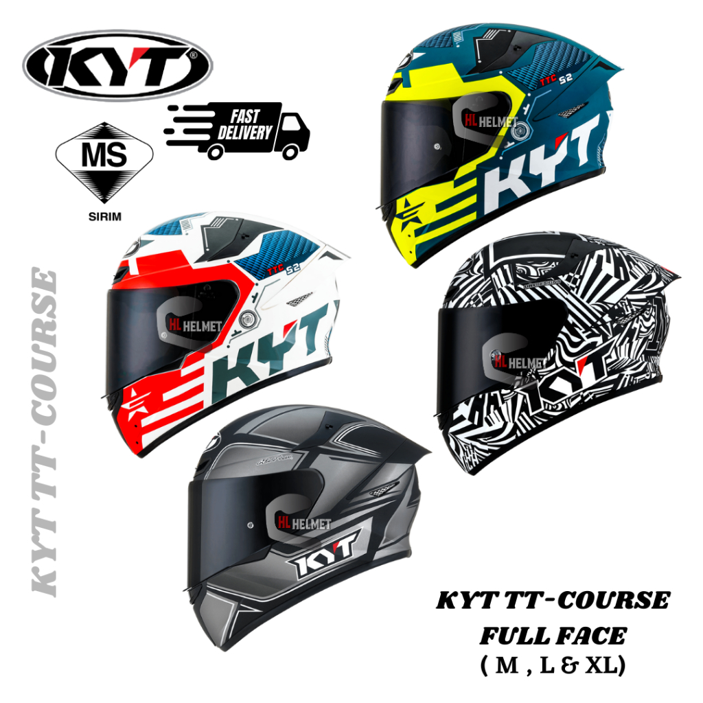 KYT TT COURSE HELMET KYT FULL FACE (HELMET FULL FACE KYT ORIGINAL ...