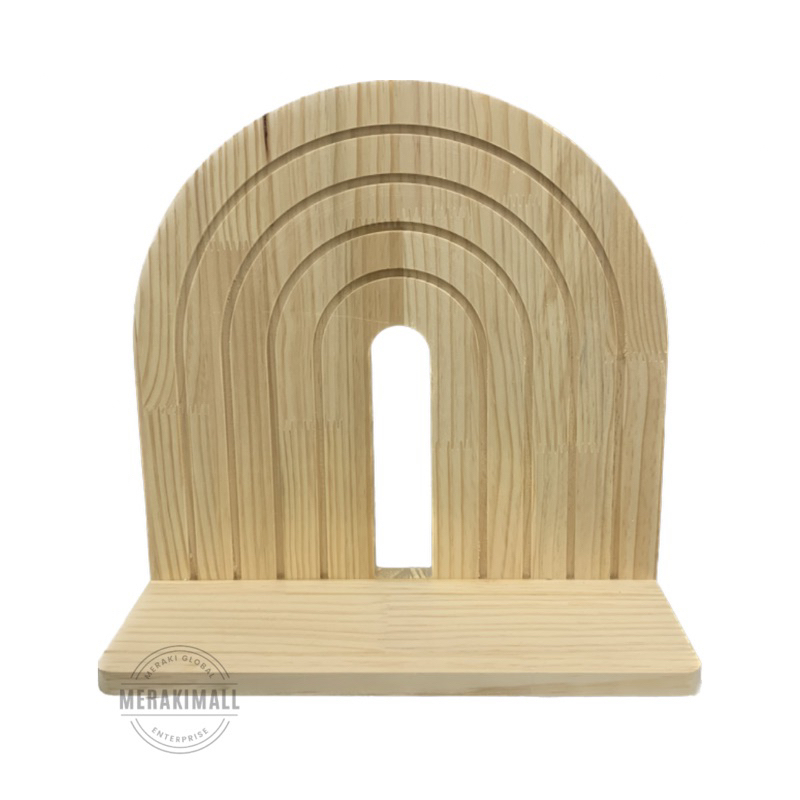 Natural Wooden Arch Shelf Unfinished | Timber Arch Wall Organizer ...