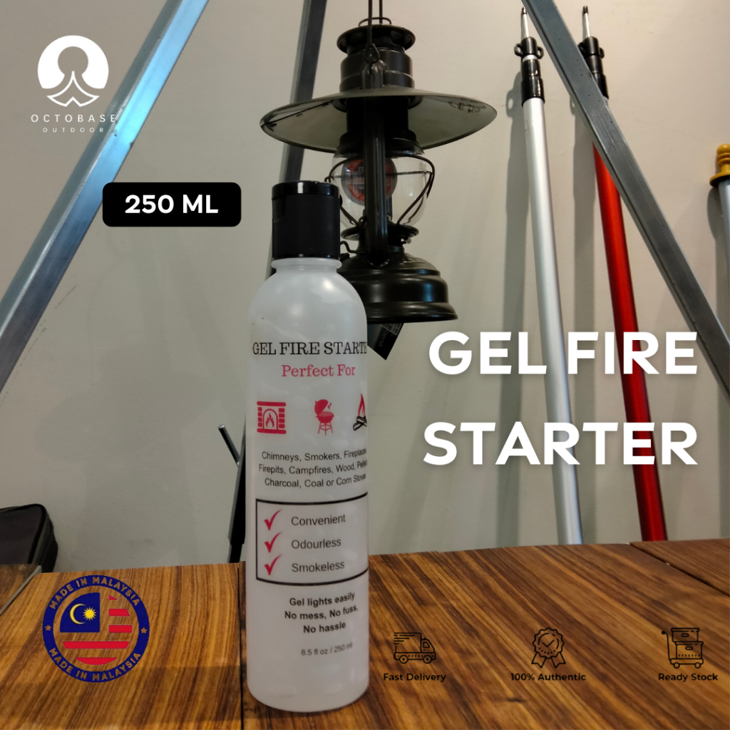 OCTOBASE OUTDOOR GEL FIRE STARTER 250ML PERFECT TO START FIRE FOR