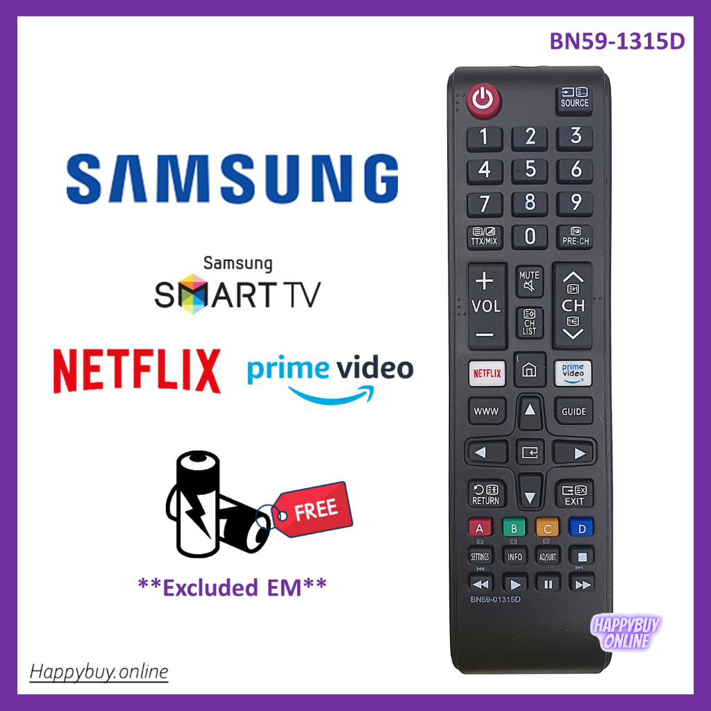 Samsung Smart TV Remote Control BN59-01315D Samsung Smart Netflix Prime ...