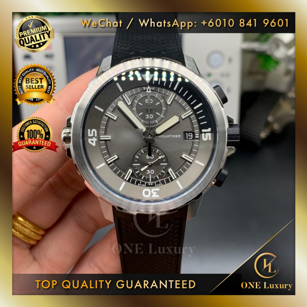 SWISS TOP QUALITY 1WC AQUATIMER CHRONOGRAPH EDITION SHARKS GREY DIAL ON BLACK RUBBER STRAP IW379506 MEN WATCH Shopee Malaysia