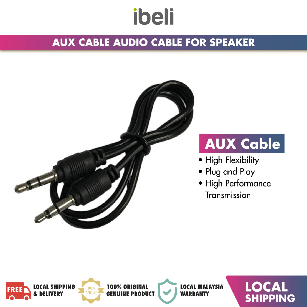 AUX Cable Audio Cable for Speaker Male To Male 3.5mm Plug (1M/1.5M/3M