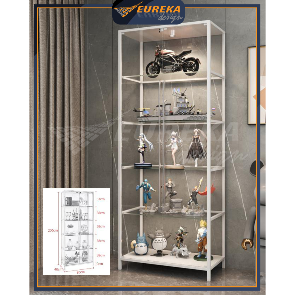 EUREKA 2.5ft Glass Display Tempered Steel / Almari Kaca DSC2020
