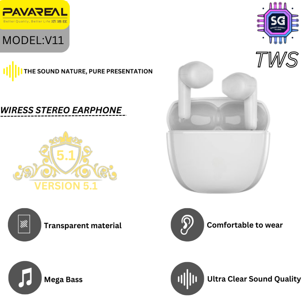 Pavareal Wireless Stereo Earphones Model V11 Shopee Malaysia