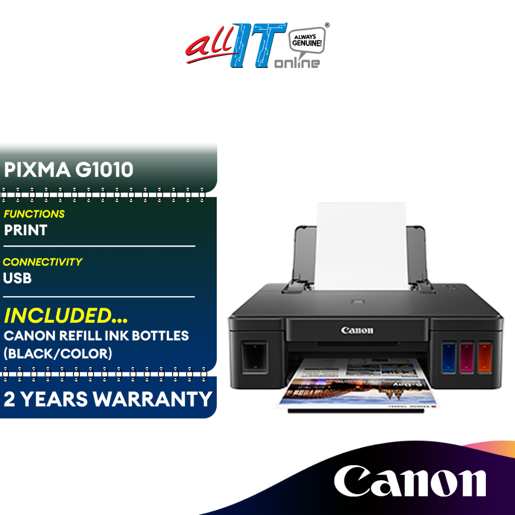 Canon Pixma G1010 Refillable Ink Tank Printer Inkjet Printer Shopee Malaysia