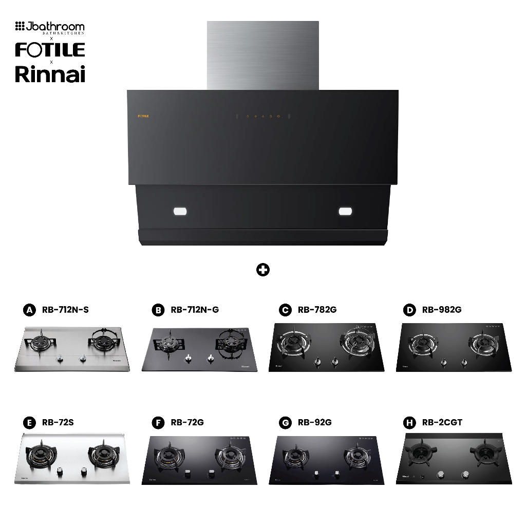 FOTILE x Rinnai FOTILE JQG9031 chimney hood + Rinnai 2Burner gas hob