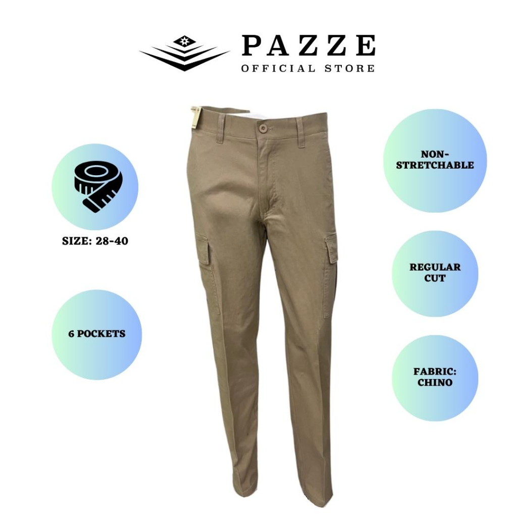 [New Arrival] Pazze Cargo Long Pants Regular Cut 6 Pockets | Non ...