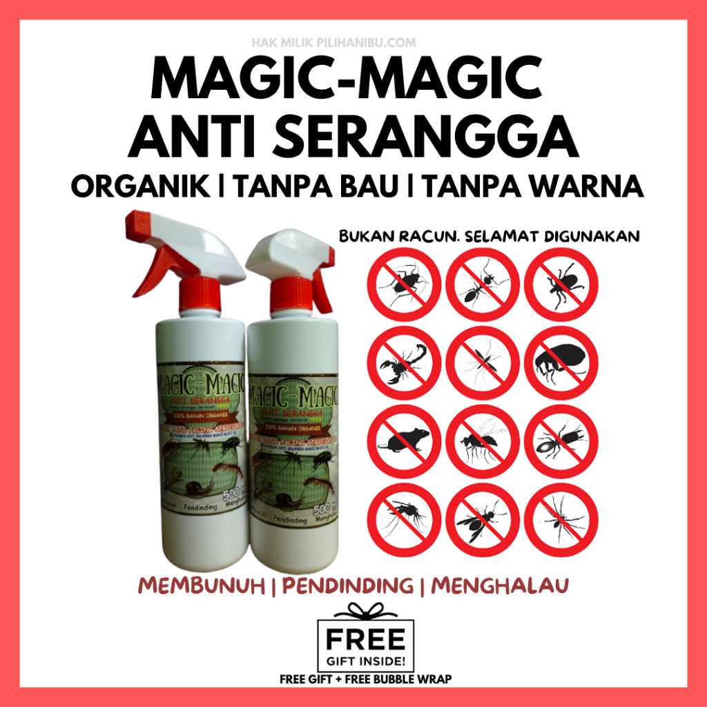 Spray Magic Magic Anti Serangga Organik Ubat Semut Lalat Lipas Kuya