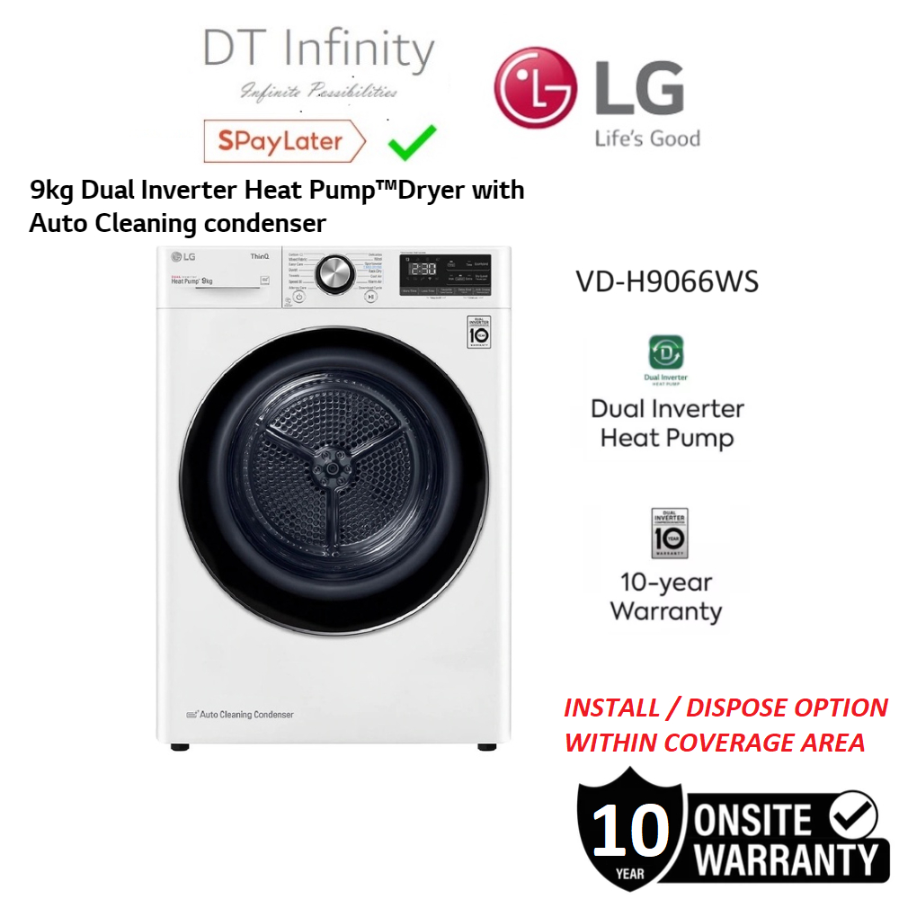 LG 9kg Dual Inverter Heat Pump™ Dryer Clothes Dryer with Auto Cleaning