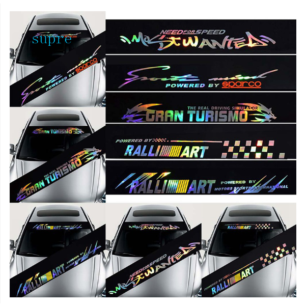 New Laser Reflective Letters Car Front Window Windshield Decal Stickers ...