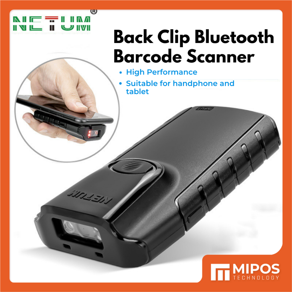 NETUM E800 Bluetooth Barcode Scanner | Back Clip Portable Handheld ...