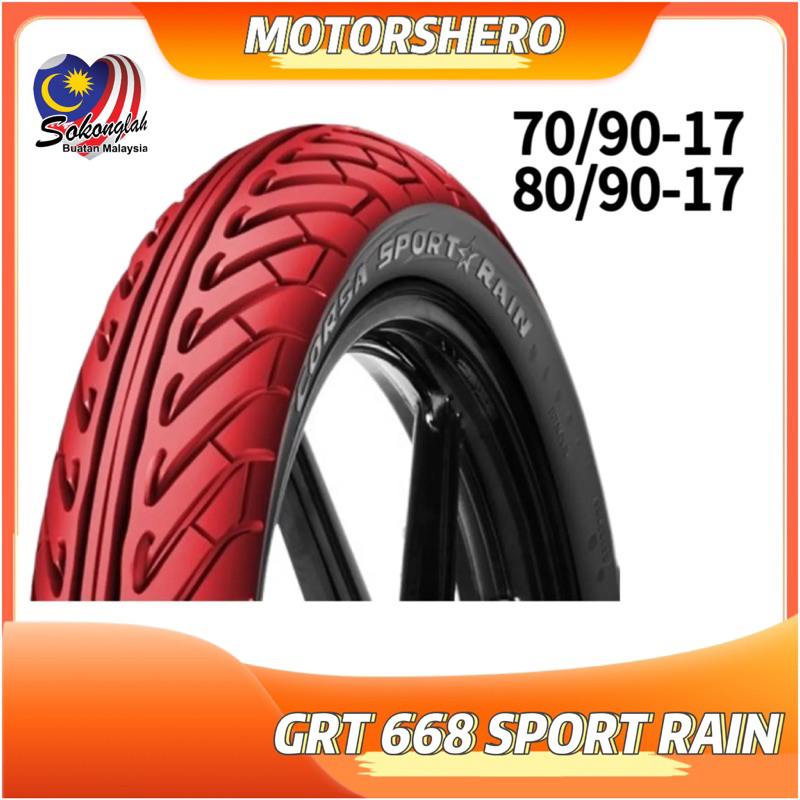 GLOBAL RACING TAYAR HUJAN GRT 668 BUNGA CORSA SPORT RAIN 70/9017 80/90