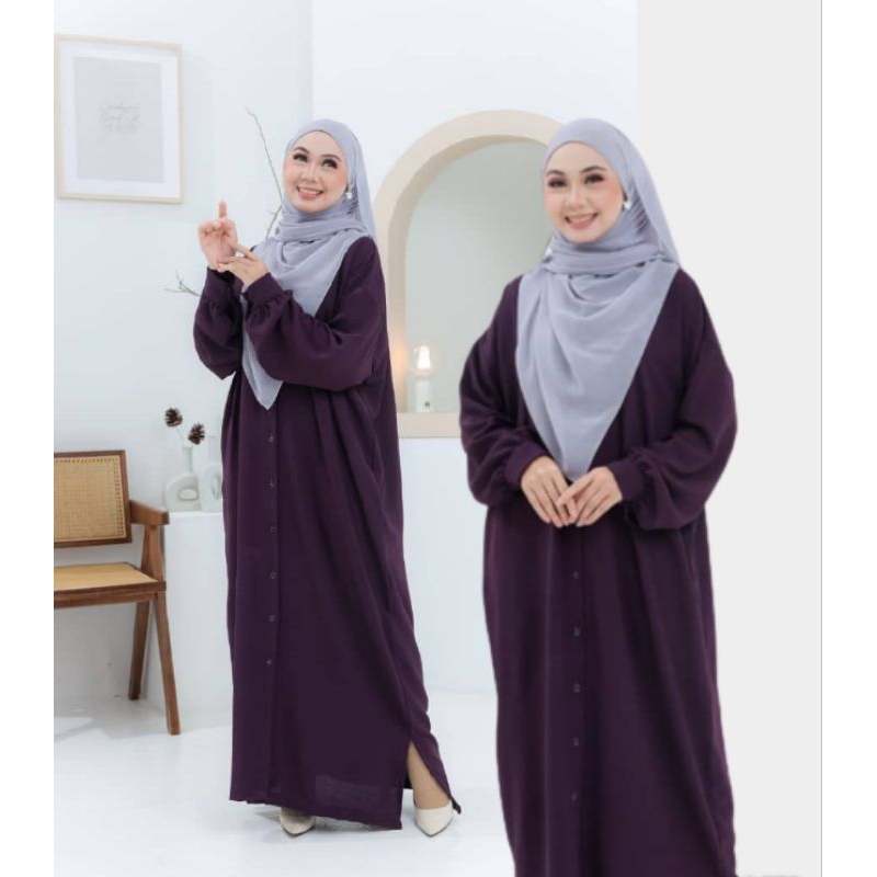 Dress Kaftan Butang Depan (sisi Belah Tepi) 