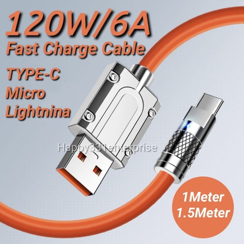 120W 6A Fast Charging Cable Type C Liquid Silicone Cable Fast Charge