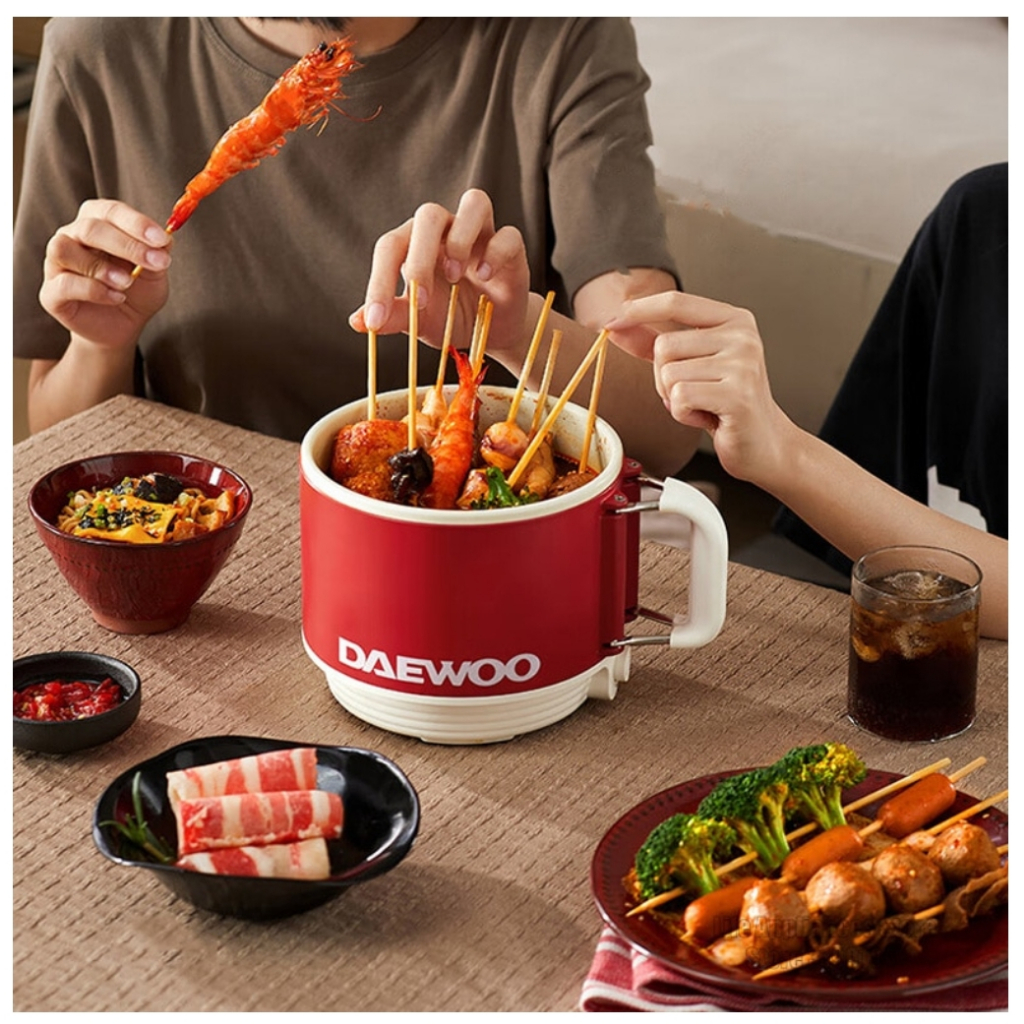 Daewoo Electric Cooking Pot Multifunctional Cooking Pot Portable Small Round Pot Household Fast Food Electric Hot Pot Shopee Malaysia