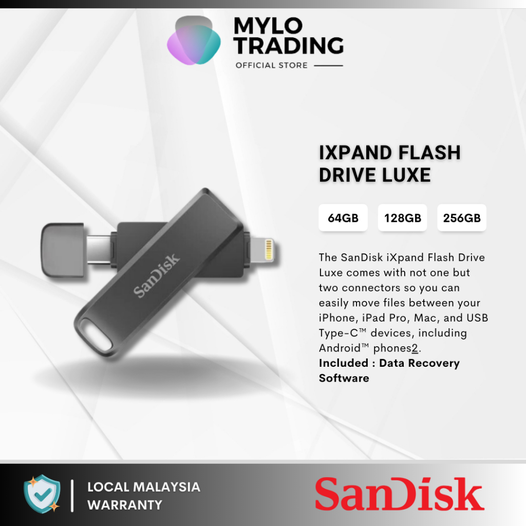 SanDisk iXpand Flash Drive Luxe USB Type-C Flash Drive 256GB