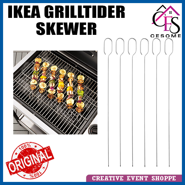 IKEA 💯Original ikea GRILLTIDER Skewer Stainless Steel Pencucuk BBQ 6pcs