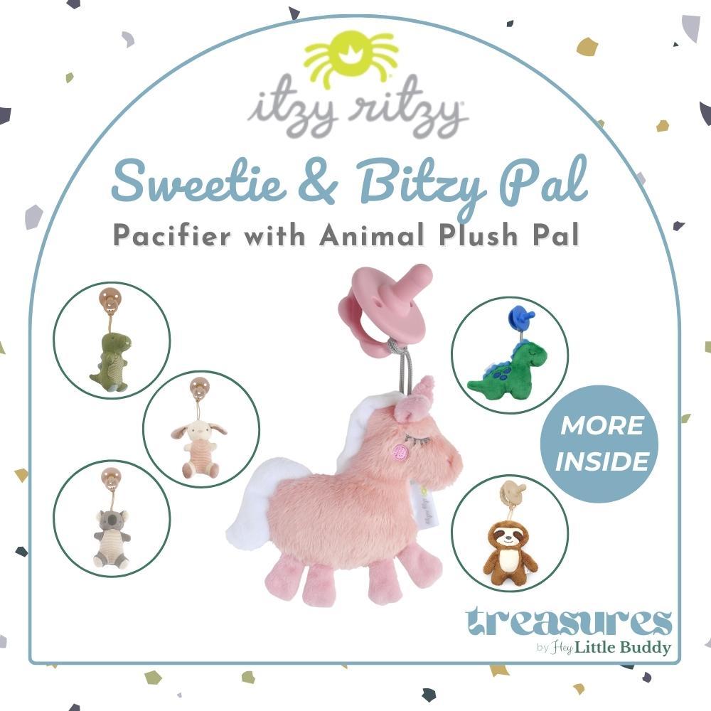 Itzy Ritzy Sweetie Pals Silicone Pacifier and Plush Pal Baby Paci