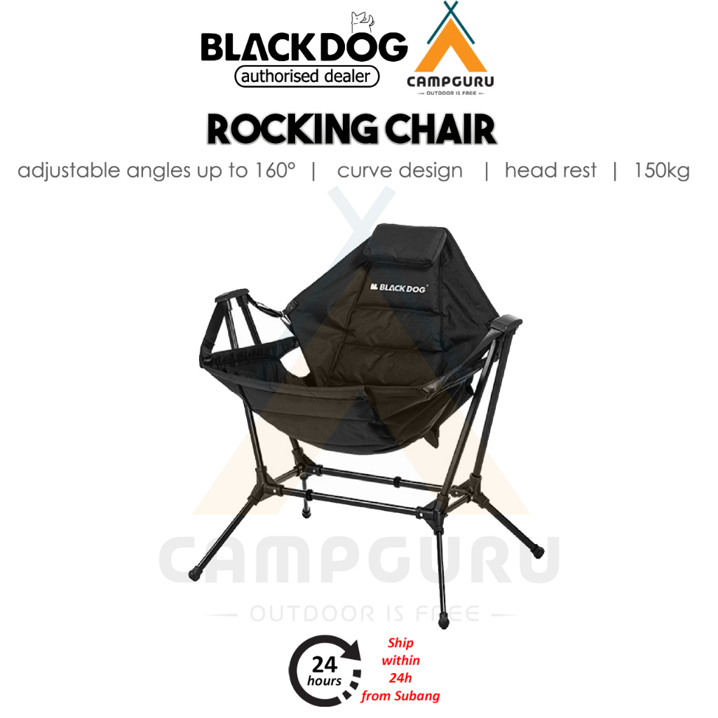 Blackdog Rocking Chair 150KG Adjustable Angles Head Rest 150KG Camping ...