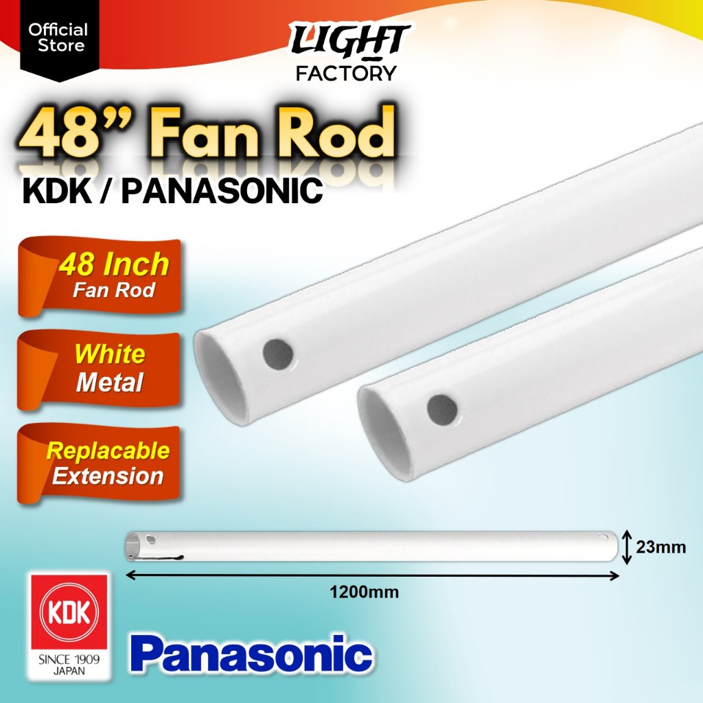 Original Ceiling Fan Rod KDK/PANASONIC Fan Rod Extension 6" 24" 36" 48