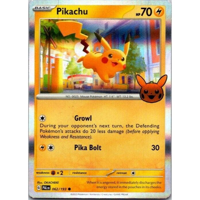 Pokemon Card PIKACHU 062/193 Trick or Trade 2023 with Halloween Stamp