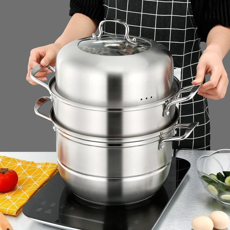 Pengukus Tiga Lapis Versi Tebal 32cm Three Layer Steamer Thickened ...