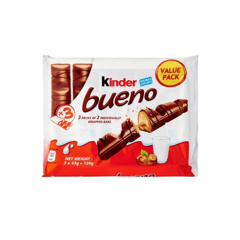 Kinder Bueno with Milk & Hazelnuts 3 x 43g = 129g | Shopee Malaysia