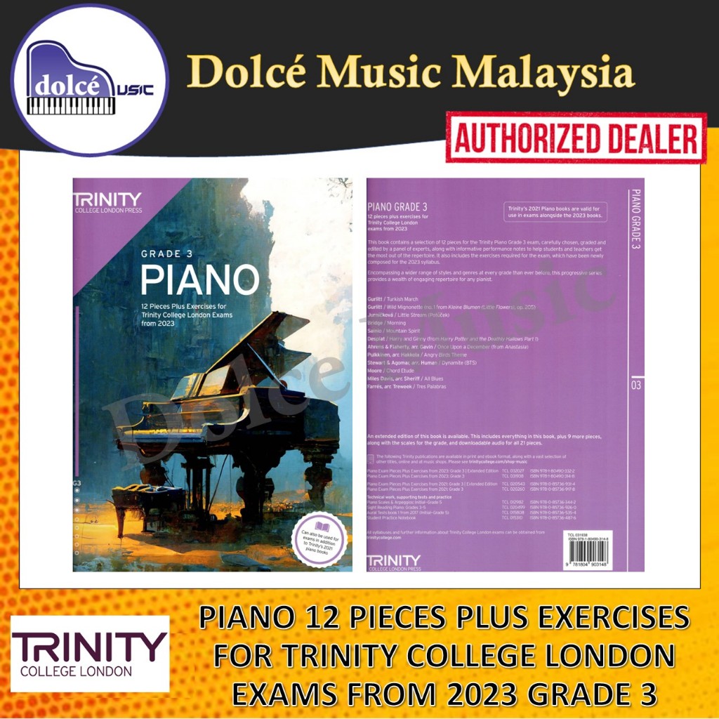 Trinity Piano 12 Pieces Plus Exercises for Trinity College London