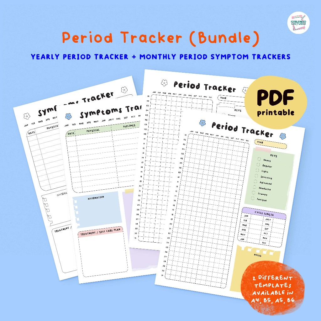 (Series B) Color/Colorless Period Tracker Self Care (Undated ...