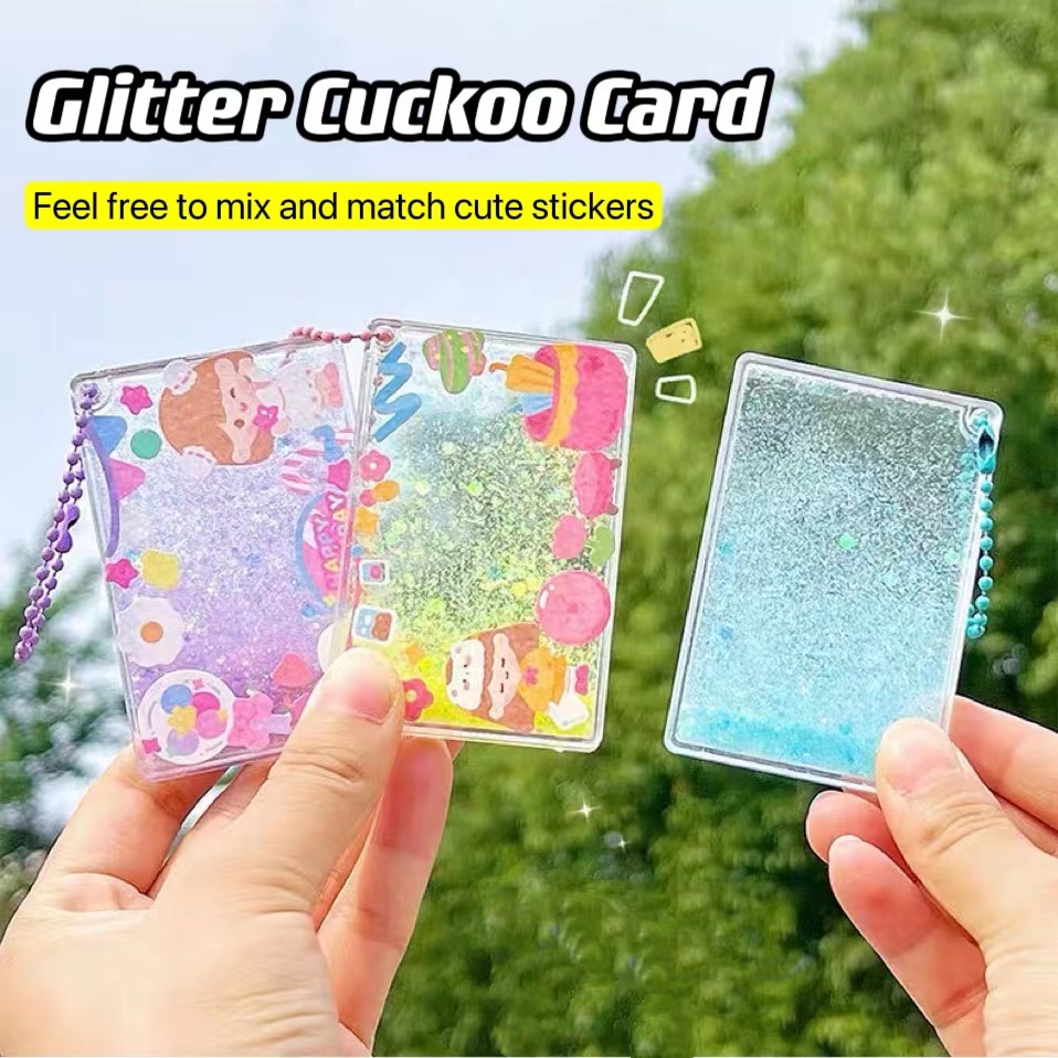 DIY Cuckoo Transparent Glittering Quicksand Card / Guka Keychain ...