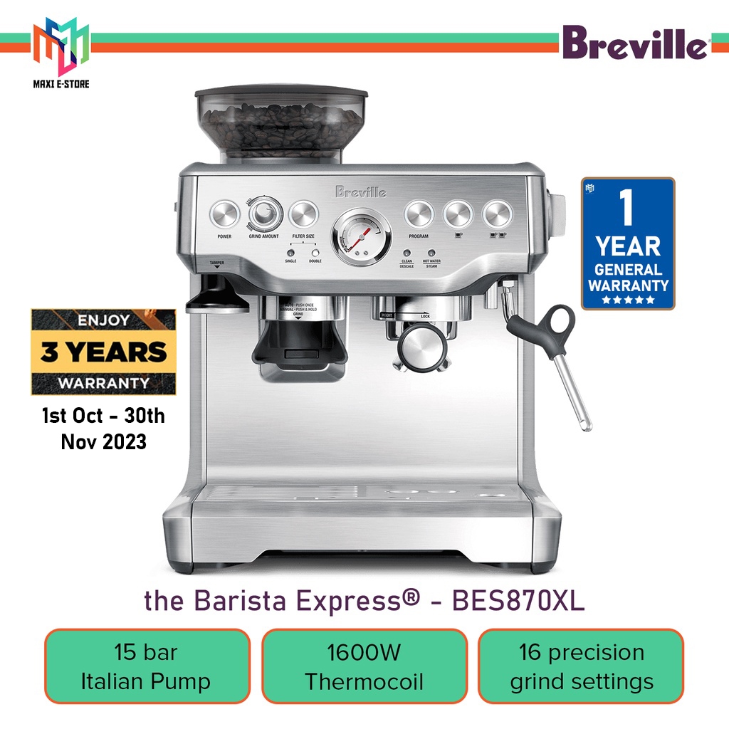 Breville BES870 Barista Express Espresso Coffee Machine Coffee Maker