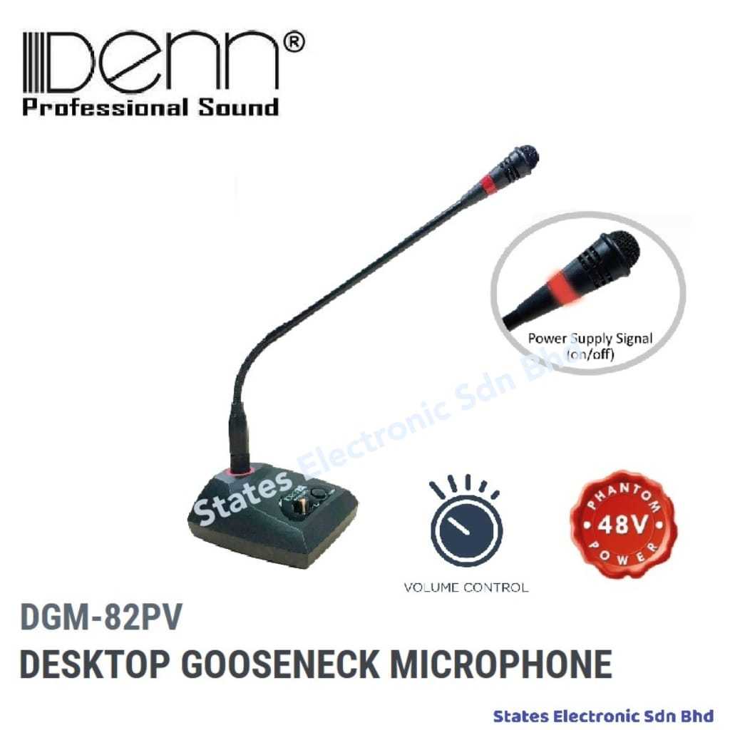 DENN DGM82PV Gooseneck Microphone (Phantom 48V Power Supply with