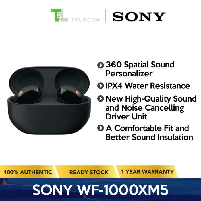 Sony WF 1000XM5 True Wireless Noise Cancelling Earphones 1 Year