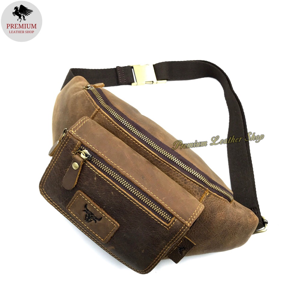 Rush Rider Leather Waist Bag Pouch Bag Men Chest Bag Crossbody Beg ...