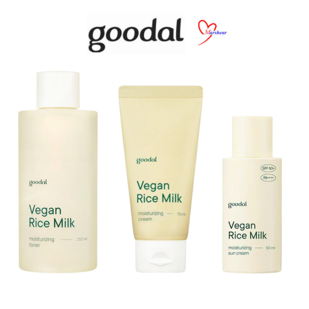Goodal Vegan Rice Milk Moisturizing Toner 250ml / Cream 70ml / Sun