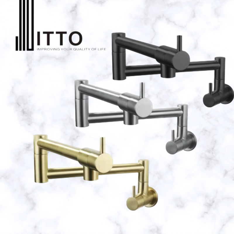 ITTO Pot Filler Tap Wall Mounted Foldable Kitchen Faucet Single Cold