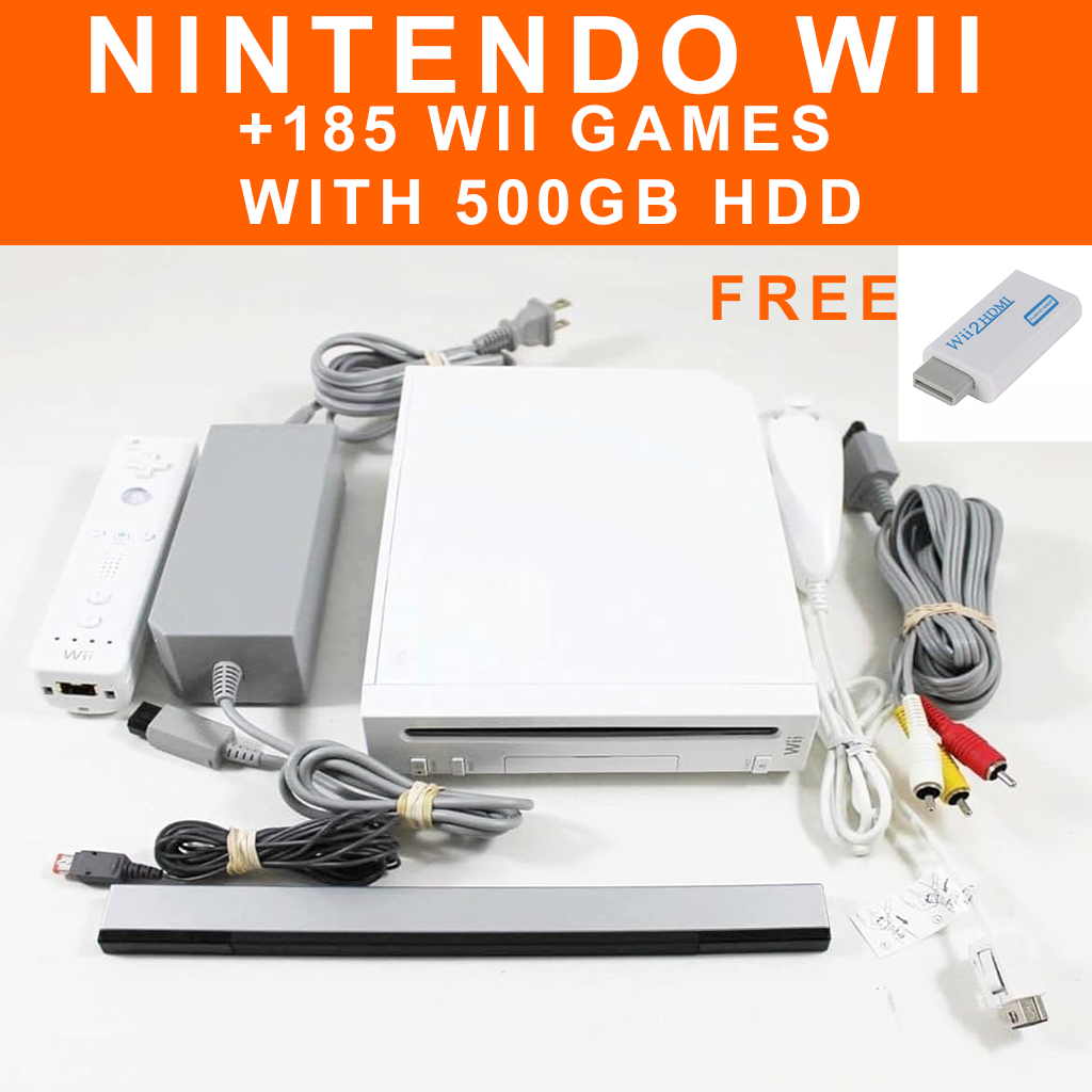 Nintendo Wii Console Machine Mesin White mod/jailbreak (Refurbished