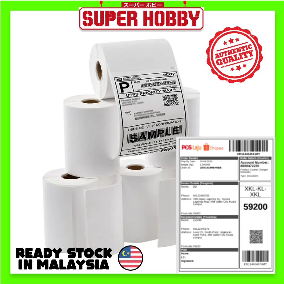 Airwaybill Thermal Roll Sticker 350pcs A6 100 mmx150 mm Consignment ...