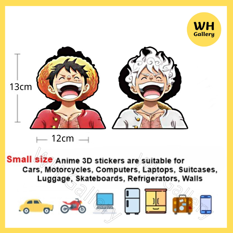 Anime 3D Sticker Luffy One Piece Comic Manga Stiker Car Sticker Motor ...